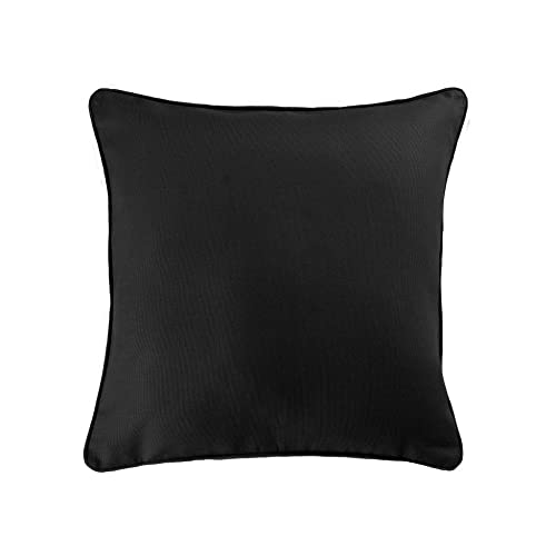 douceur d'intérieur, Coussin (40 x 40 cm) Panama Noir, Coton