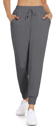 MOREFEEL Fleece Lined Joggers with Pockets for Women High Waisted Thermal Sweatpants Winter Yoga Pants Hiking Running