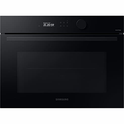 Samsung Bespoke Series 5 NQ5B5763DBK Wifi Connected Built In Compact Electric Single Oven with Microwave Function - Black Glass