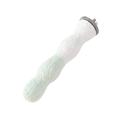 Bird Perches for Cage, Abrasive Surface High Calcium Mineral Parrot Perch Stand - Bird Nail File for Claw & Beak Health, Colorful Ceramic Bird Cage Accessories (Green, Coral)