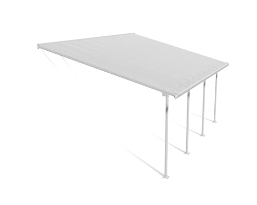 Canopia by Palram Terrassenüberdachung Alu Feria 4X6.06 Polycarbonat Hohlkammerplatten Pergola 606 x 385 cm Weiss zur Überdachung ihrer Terrasse