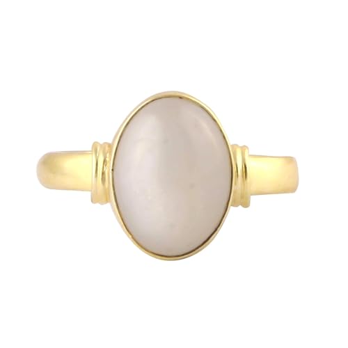 Bague pierre de lune arc-en-ciel naturelle le cadeau idéal mixte Amg Gems