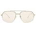 SOJOS Trendy Aviator Sunglasses Mens Womens Retro Double Bridge Metal Frame Semi-Rimless Shades Lentes De Sol Para Mujer SJ1191 Metallic