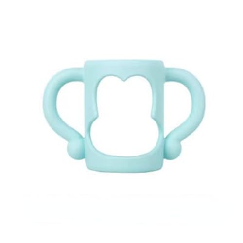 Kisigim 5個セット 哺乳瓶ユニバーサルハンドル 哺乳びん握り 広口グリップ 多色 多機能 耐熱 シリコン ソフトハンドル 持ちやすい 赤ちゃん 付け替え用 哺乳瓶アクセサリー (ブルー)