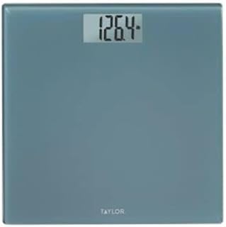 Taylor Precision Products Glass Digital Scale, Body Weight, Bathroom Scale, Highly Accurate 400 LB Capacity, Auto On and Off Scale, Blue