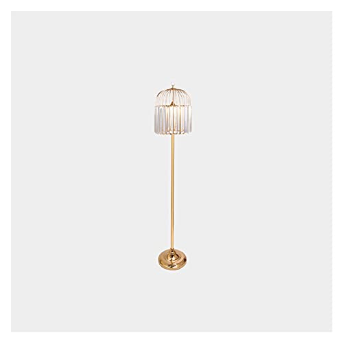 Lámpara de pie de metal elegante con acabados de vidrio para decoración del hogar
