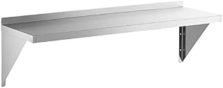 Nisorpa 120 x 30 cm Stainless Steel Shelf,Commercial Kitchen Wall Shelf Catering Storage Shelves Heavy Duty Floating Shelving with Backsplash Max Load 50 kg for Kitchen, Restaurant, Home and Hotel