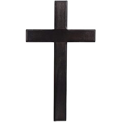 BESPORTBLE Wooden Cross, Wall Hanging Cross Decoration Rustic Wall Mounted Jesus Cross Ornament for Home Christian Weddings Party Meditation Decor (Black) Cover