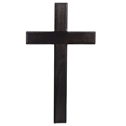 BESPORTBLE Wooden Cross, Wall Hanging Cross Decoration Rustic Wall Mounted Jesus Cross Ornament for Home Christian Weddings Party Meditation Decor (Black)