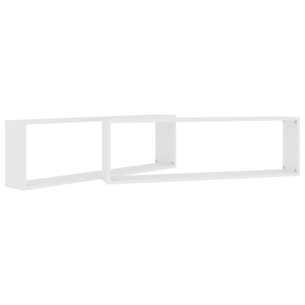 vidaXL Mensole Parete a Cubo 2 pz Bianco 100x15x30 cm in Multistrato