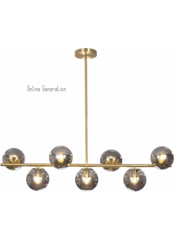 Image of Wall Lamp Chandelier Pendant Light, Home Decor for Bedroom, Living Room, Hallway, Cafe, Hotel, Restaurant (7 Light Black Hanging LAMP with LED Bulb Pack of 1)
