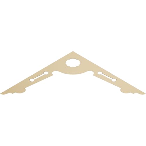 48"W x 14"H x 1 1/2"P (7/12) Pitch Cena Signature Urethane Gable Pediment, Primed Tan