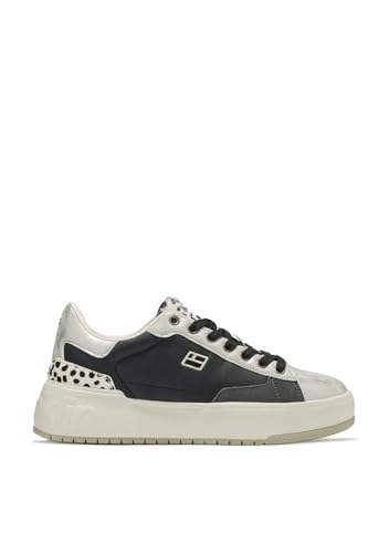 D.Franklin Zapatillas Deportivas de Mujer con Plataforma Court 74 Blanco/Negro - Zapatillas de Vestir para Mujer - Moda Casual - Talla (39) - Modelo Court