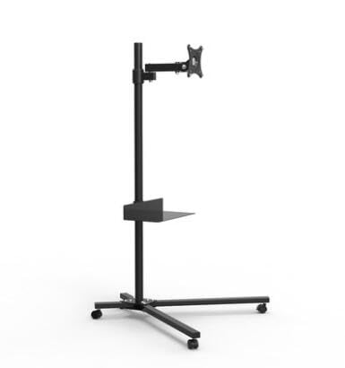 Support d'écran mobile au sol S206-5 chariot TV avec plateau et poulies