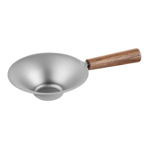 Tetera de titanio para aire libre con mango ergonómico de madera 2
