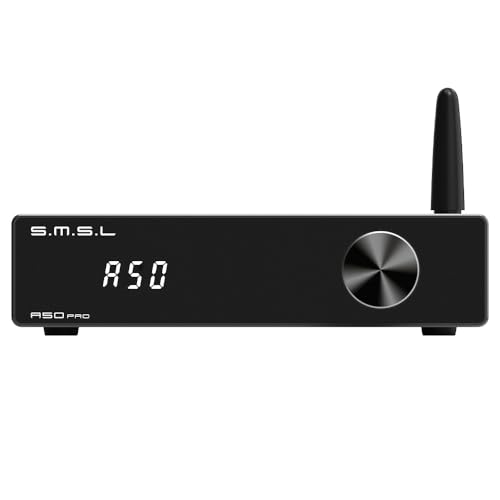 SMSL A50Pro Amplificador LPF&HPF,Amplificador de Audio de 2.1 Canales,100W de Potencia de Salida de HiFi Bluetooth 5.0 Amplificador de Audio Estéreo,HDMI (ARC) Subwoofer Pasivo MA12070P*2 Chip