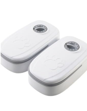 Distributeur d'eau double gamelle plastique blanc pour le salon - 4