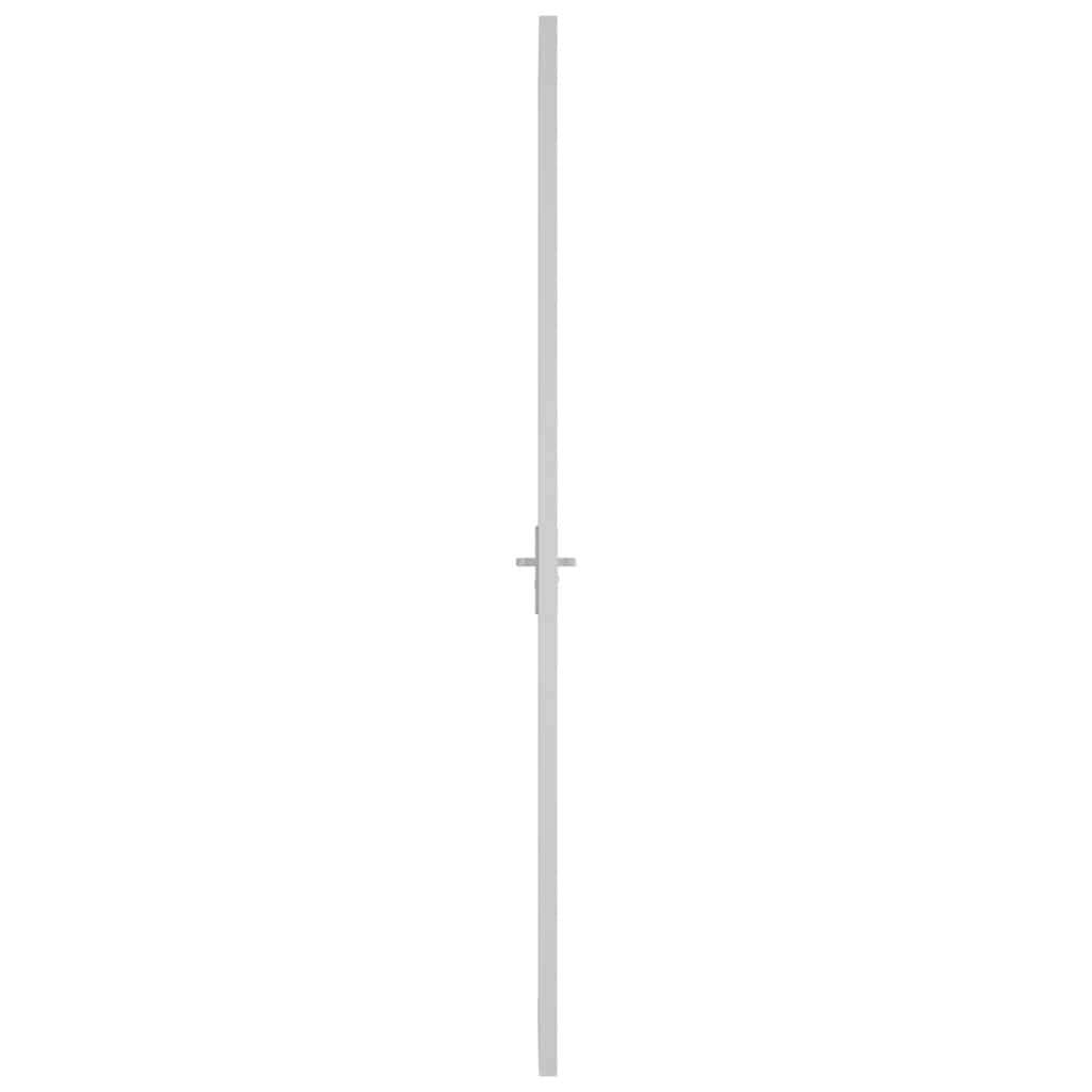 Drzwi wewnętrzne 76 x 201,5 cm, białe, matowe szkło, aluminium, stabilna rama, nowoczesny styl, ochrona przed wzrokiem, trwałe szkło hartowane, łatwy montaż
