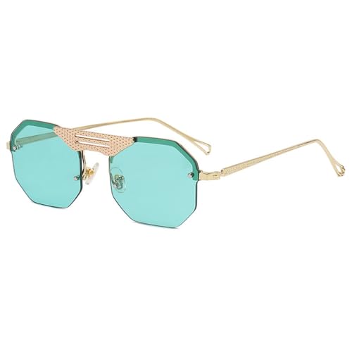Lunettes de soleil en alliage sans monture à la finition métallique pure