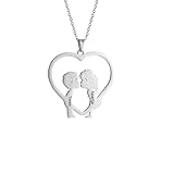 SONGK Niño niña Beso Amante corazón Nombre Fecha Collar joyería Personalizado Grabado Regalo Personalizado Acero Inoxidable Color Oro Colgante Mujeres