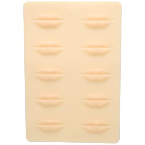 Tattoo Skin Practice for Makeup Lips, Professional Rubber 3D Cosmetic Permanent Makeup Lips Tattoo Practice Skin,Tattoo Fake Skin Tattoo Supplies for Beginners 8.5 x 5.7inch Cover