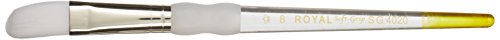 Royal Brush Soft-Grip White Taklon Filbert Brush, Size 8