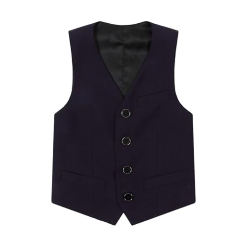 Mud Kingdom Boys Formal Vest Solid Dress Waistcoat with Pockets