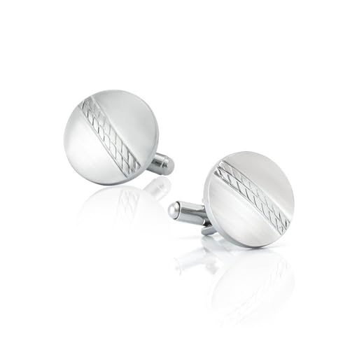 Mancuernillas de plata para hombre diseño geométrico vintage