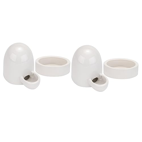 BESTOYARD 2 Sets Rutin Chicken Drinker Terrarium Bowls Birds Food Feeder Automatic Chicken Waterer Lizard Feeding Bowl Duck Feeder Dog Water Chick Feeders White Feed Water Food Rack Ceramics