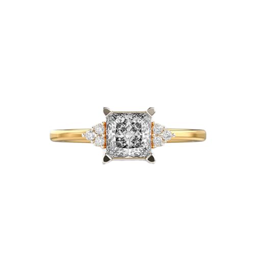 Bague moissanite en argent 925 doré éclat luxueux fait main