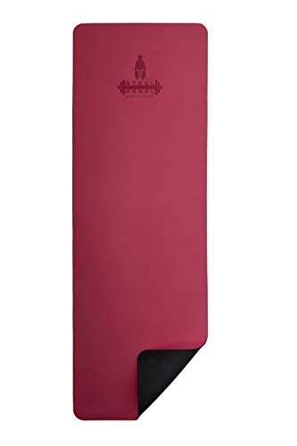 Steel Rebel - TPE Yogamatte Rutschfest Anti-Slide Fitnessmatte Umweltfreundlich Hautfreundlich - Fitness, Pilates & Home Workout - 183 x 61 x 0,6cm (Rot/Schwarz)