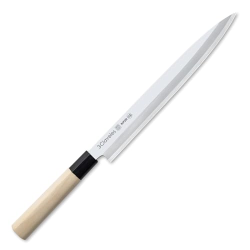 Imagen de CUCHILLO DE ACERO INOXIDABLE CON MANGO DE MADERA DE ARCENIPON YANAGIBA 30 cm 3C