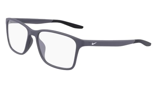 Nike 7117 034 Matte Dark Grey/Black Eyewear Unisex Iniettato, Square, 56