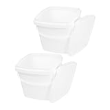 DOITOOL 2 Stück Eckige Kunststoff-Eimer mit Deckel und Praktischem Griff Lebensmittelecht...