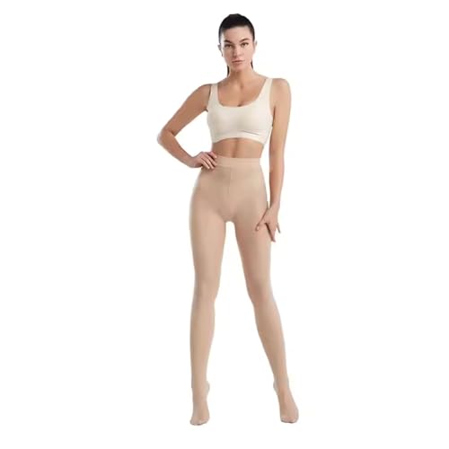 Image of Elegant Women's Transparent Beige Sheer Stockings | Soft Stretchable Nylon Pantyhose | Comfortable High-Waist Fit for Office | 1 Pc