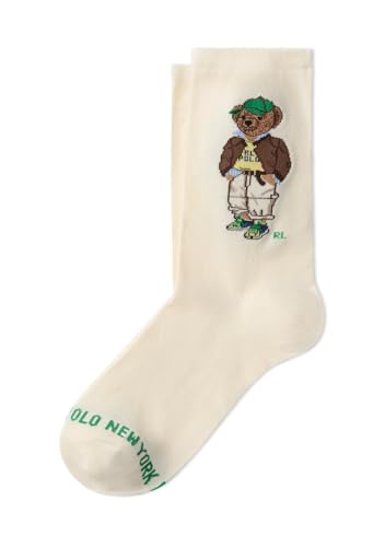 POLO RALPH LAUREN Womens Polo Bear Trouser Socks (US Numeric 7 11 Regular Regular Green Cap Bear)