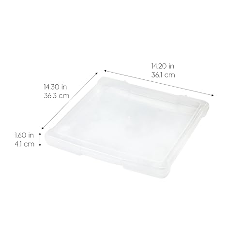 IRIS USA Fits 12" x 12" Paper, 10-Pack Thin Portable Plastic Scrapbook Paper Storage Cases Organizers with Built-in Handle for Art and Craft Supplies, Office Document, Stationery, Photo - Clear by IRIS USA - Image 2