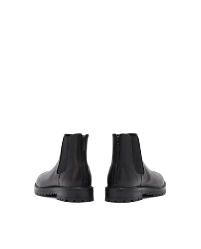 Buy Rarez Men's Gum-1 Black Leather Fabric Chelsea Boots at Amazon.in - Image 8