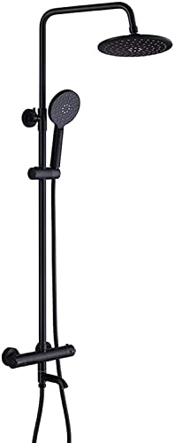 Robinet de douche noir thermostatique 38°C pour éviter les brûlures et les variations d'eau