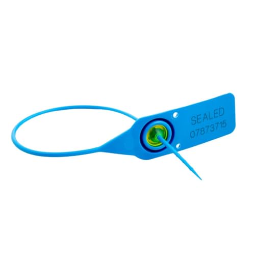 Joints de sécurité en plastique bleu 380 mm par lot de 100 pièces pour scellage