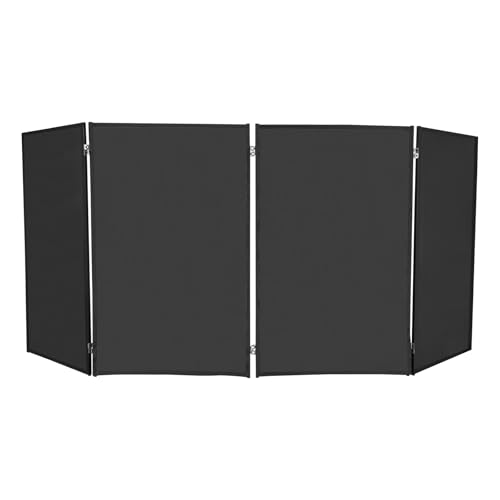 DYNAMI DJ Foldable Booth Panels, Black Portable DJ Facade Booth with Carrying Bag,Free Standing Facade Event Booth Panels,4 Detachable Panels