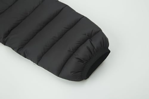 Image of Boys Hooded Lightweight Puffer Jacket Waterproof Kids Winter Coat | Stand-Up collar, elastic hood and cuffs, soft chin guard, inside pocket. Chevron Stitching Secures Fill, windproof shell.