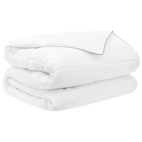 Edredón blanco antihumedad de algodón y bambú vidaXL 200x240 7