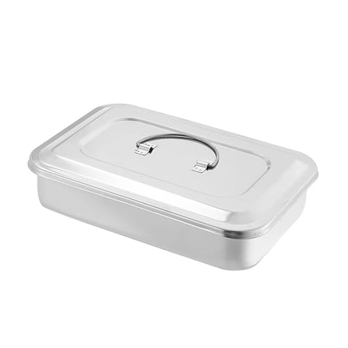 MZYFDC Tupper Acero Inoxidable Bandeja dental, tapa quirúrgica for enfermería, contenedor esterilizador de equipo médico for dentista, caja almacenamiento(9in)