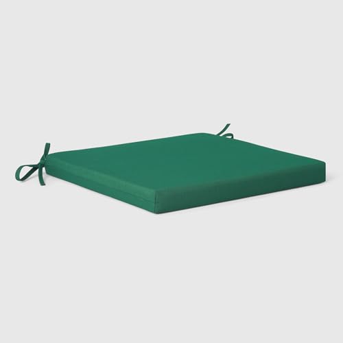 WestinTrends Solace Outdoor Patio Kitchen Dining Chair Square Seat Cushions Set of 4, 19 x 18, Green