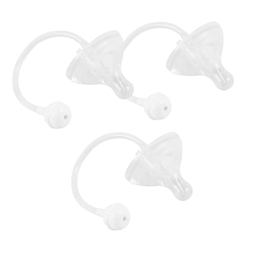 GARVALON 3pcs Silicone Straw Nipples Weighted Ball Wide-Mouth Straws Tops for Breastfed Babies