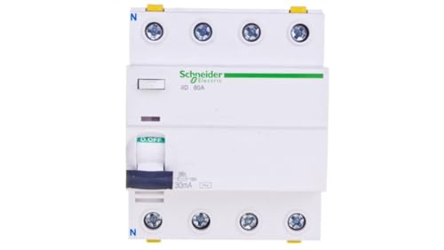 Schneider Electric A9Z11480 - Interruttore a corrente residua, 4p, 80 A, 30 mA
