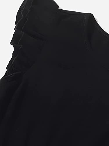 SOLY HUX Girl's Ruffle Trim Cap Sleeve Leopard Print High Waist Flared A Line Dress3