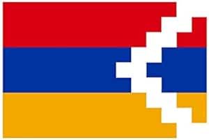 Bandiera Artsakh 300 x 450 cm in Poliestere Nautico Ignifugo 115 g/mq per Uso Interno ed Esterno con Finiture Professionali, Doppie Cuciture, Corda e Guaina, Colori Brillanti e Duraturi