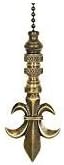 Antique Brass Fleur De Lis Fan Pull